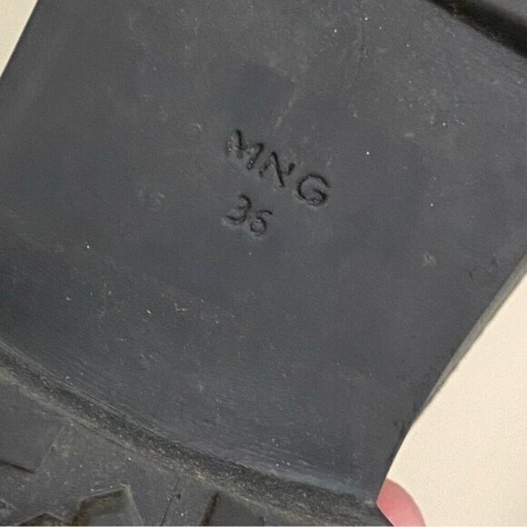 MANGO MNG Black Leather Combat Boot - Picture 6 of 7
